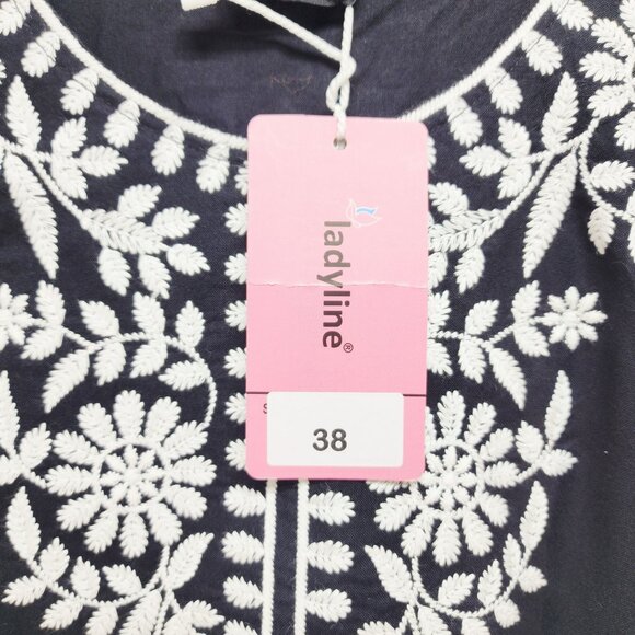 Black & White Embroidered Kurti Dress  Size 38  Twisha Fashions - Picture 6 of 10